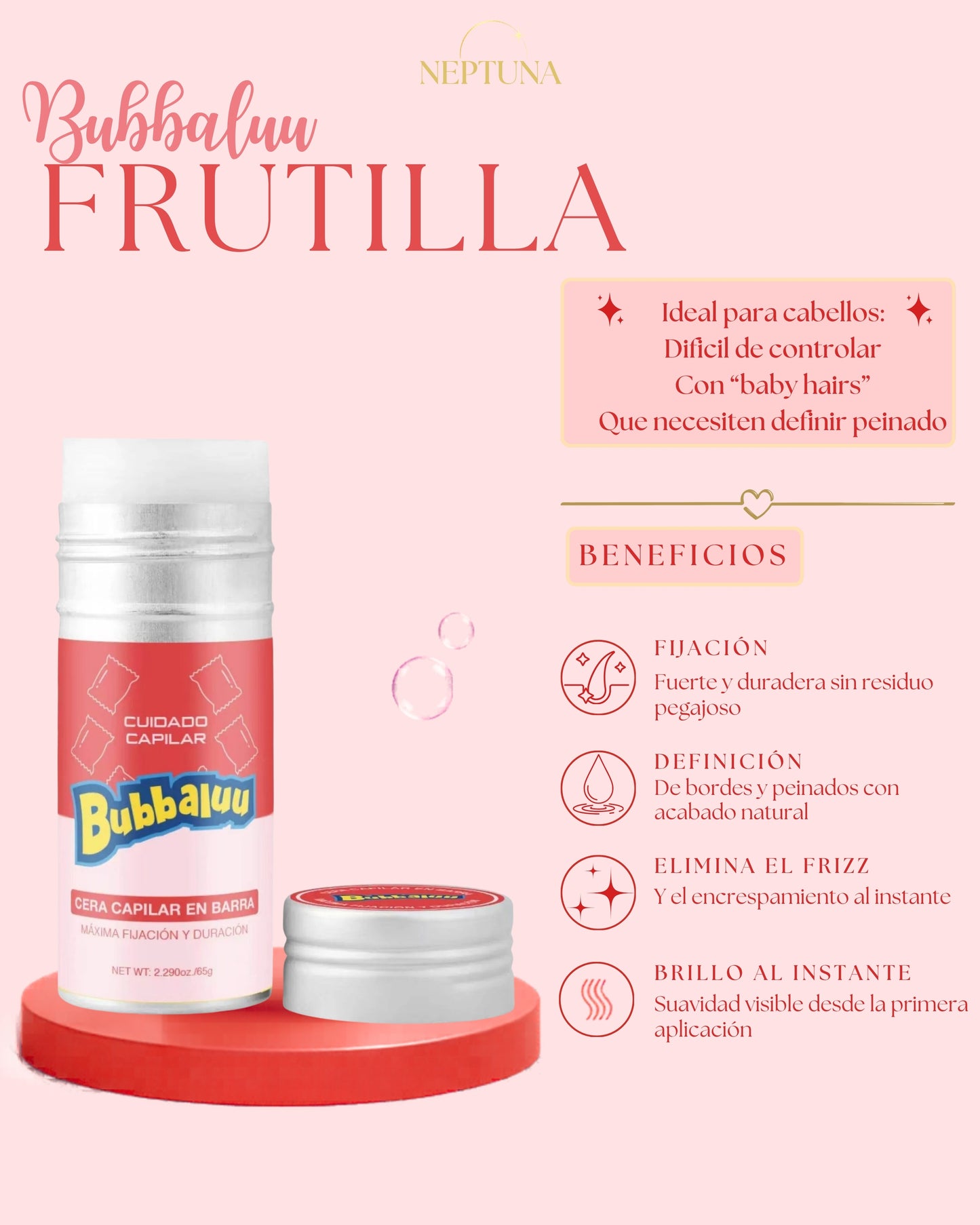 Cera para peinar Bubbaluu Frutilla