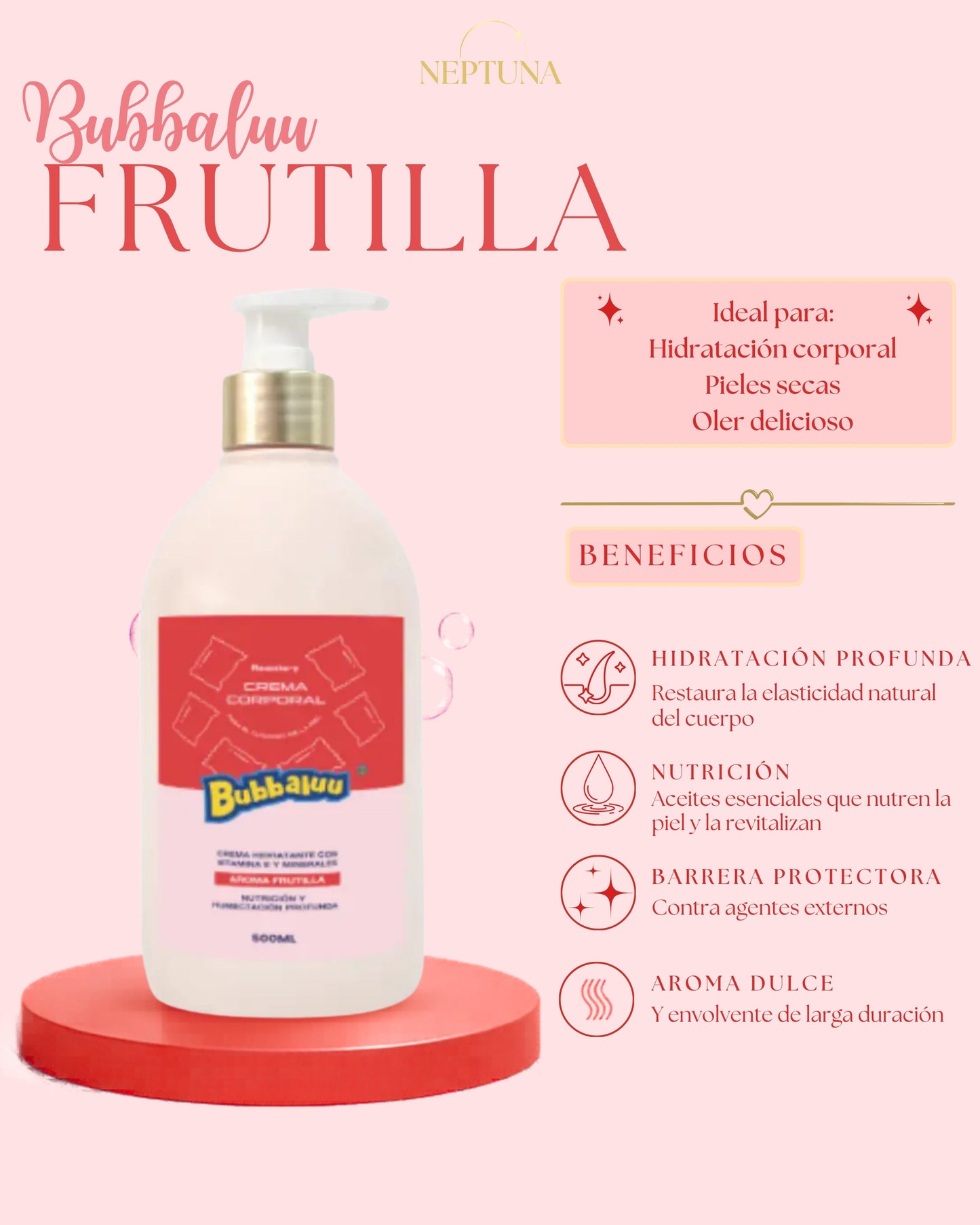 Crema Corporal Bubbaluu Frutilla